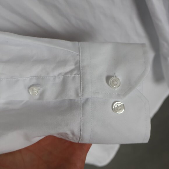 Under 5'10 Shirt Mens Medium White Short Men Classic Oxford Cotton Button Down - Picture 3 of 12